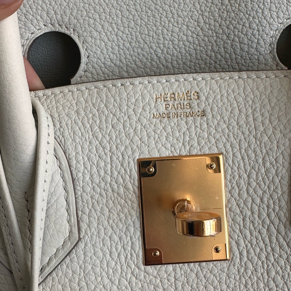 Hemes Birkin 30 with gold hardware mushroom color new never was worn stamp B - Picture 2 of 11